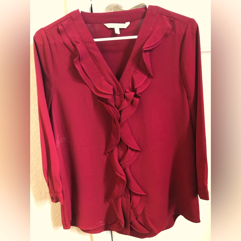 41 Hawthorn long sleeve burgundy blouse small